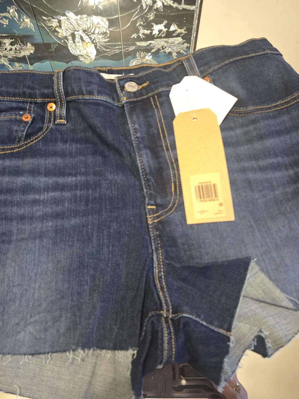 Levi's Dark Blue High-Rise Denim Shorts
